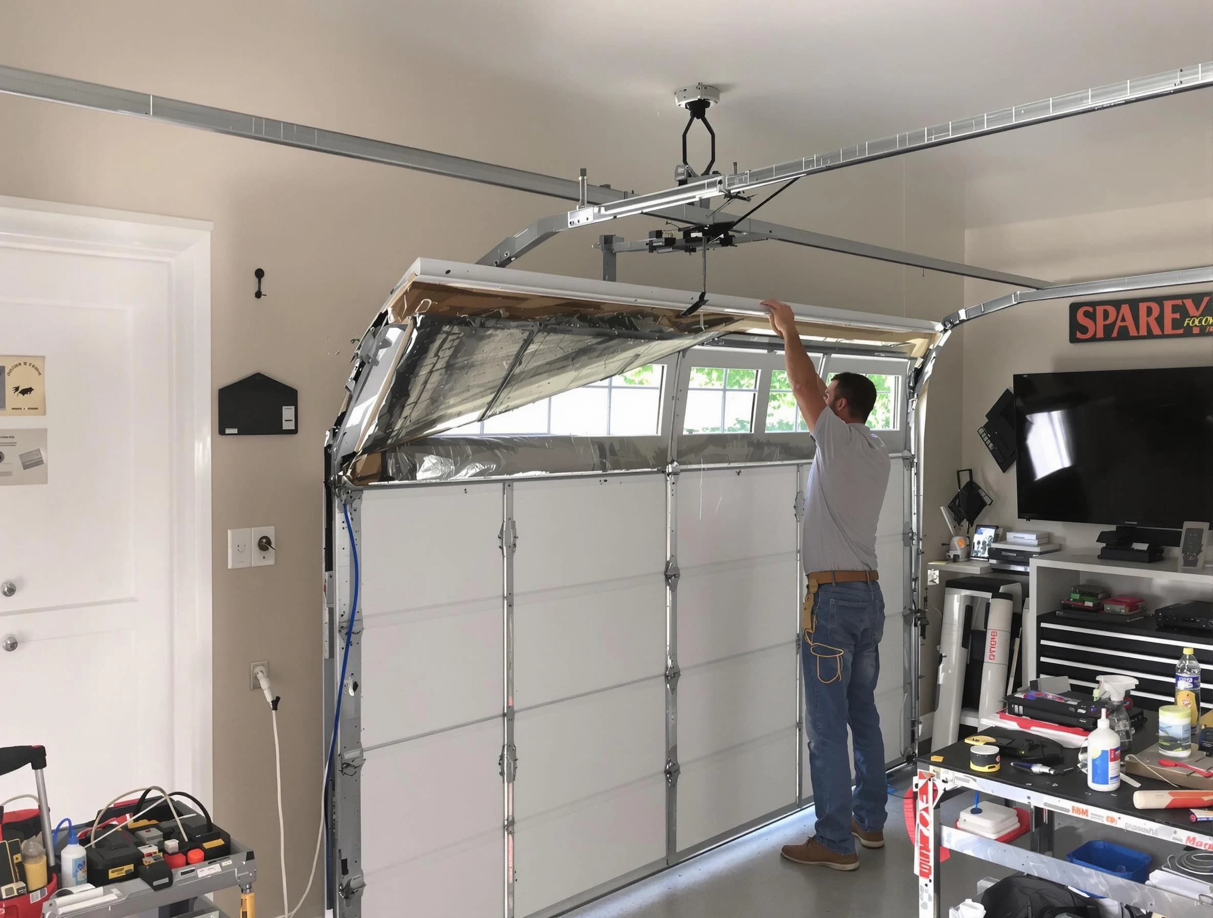 Garage door section replacement by Midvale Garage Door Repair in Midvale
