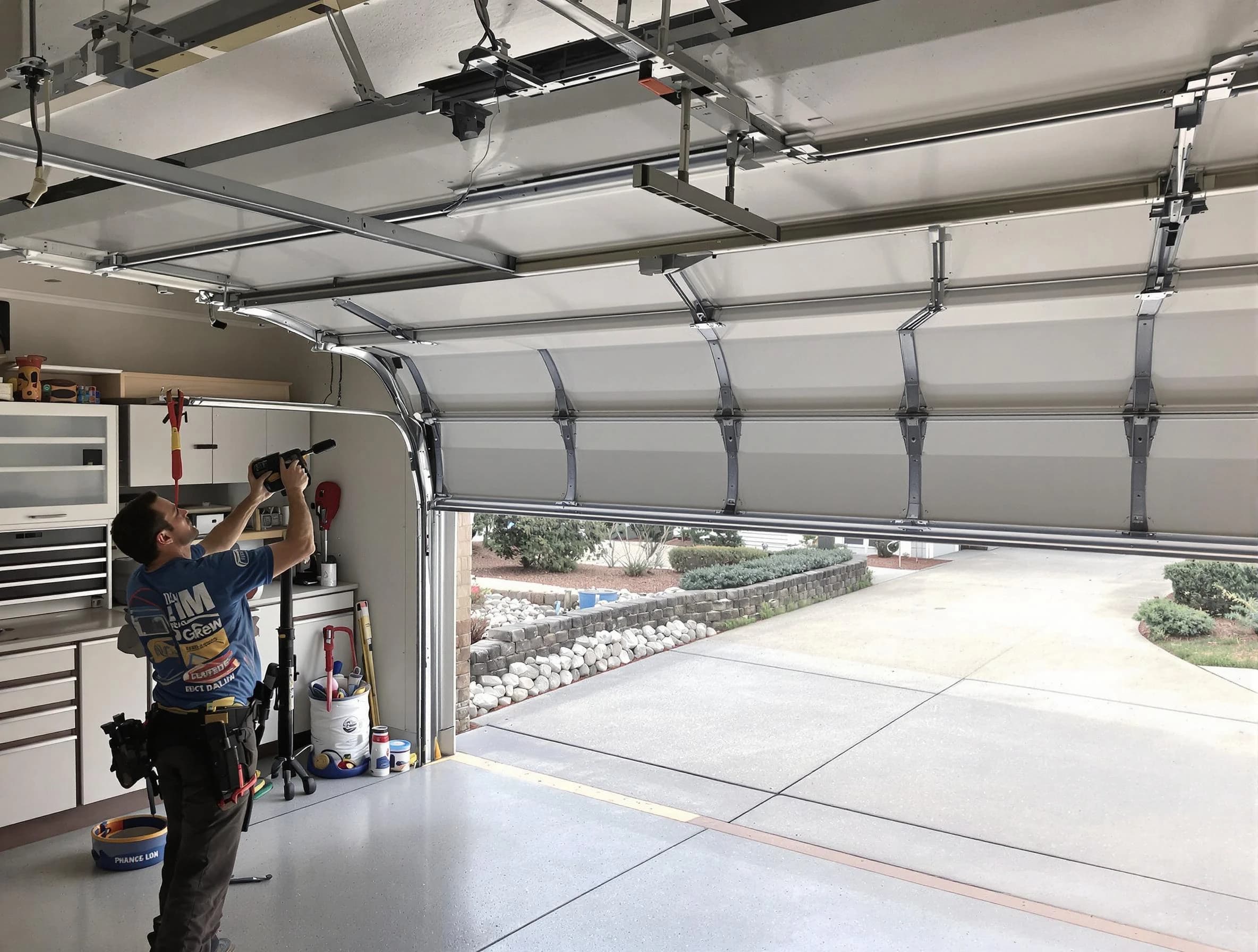Garage door track repair service by Midvale Garage Door Repair in Midvale