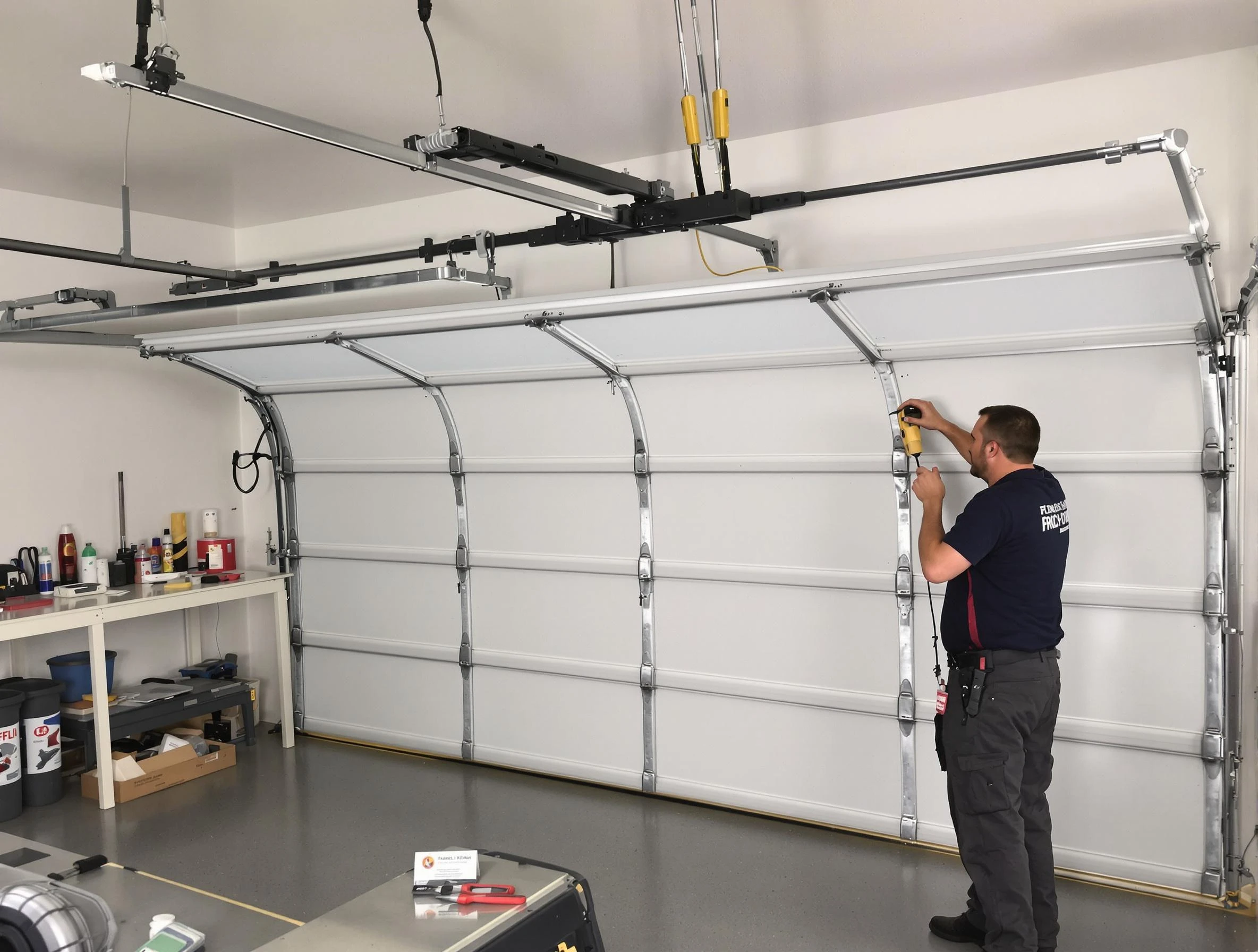 Midvale Garage Door Repair certified technician performing overhead door system repair in Midvale