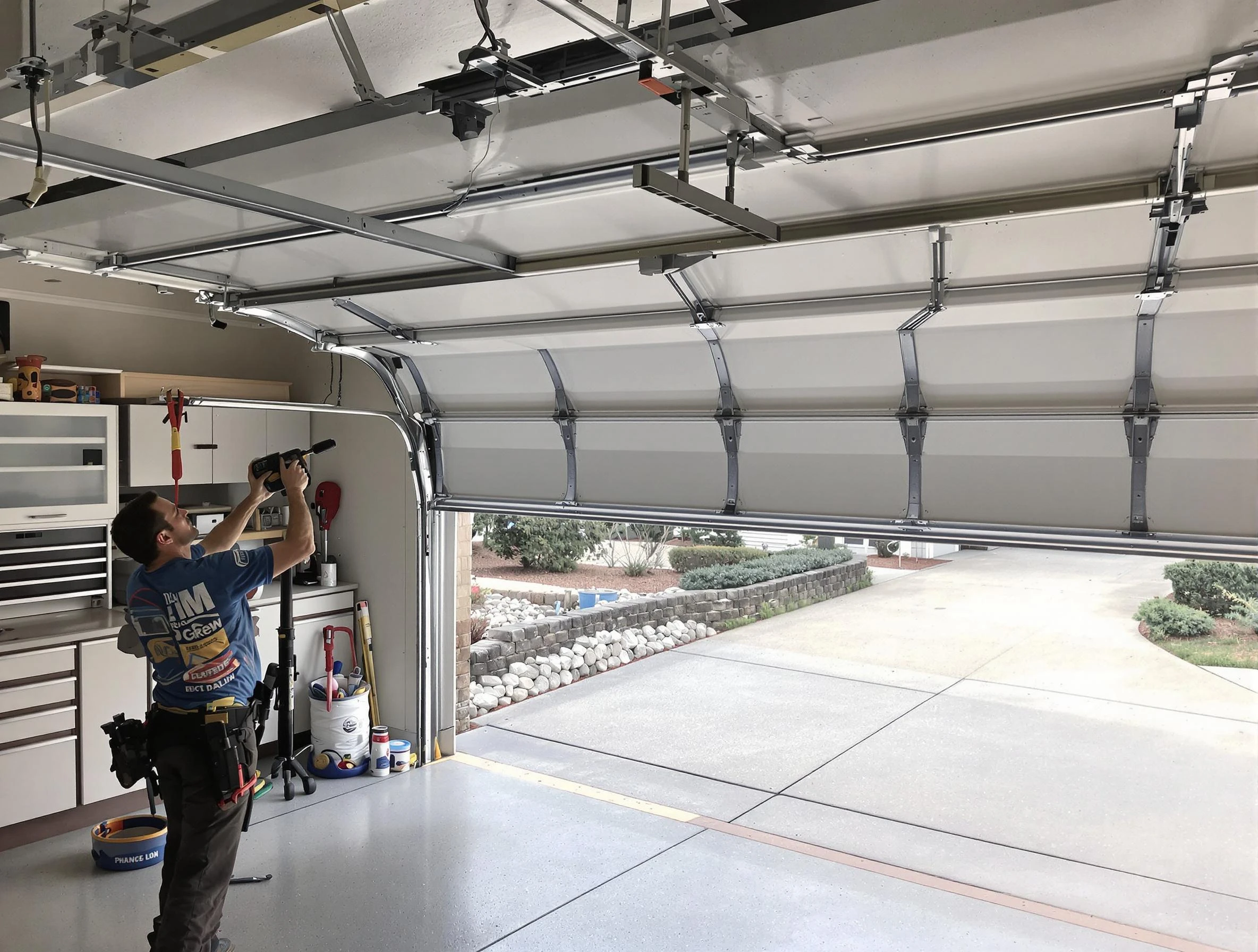 Garage door track repair service by Midvale Garage Door Repair in Midvale